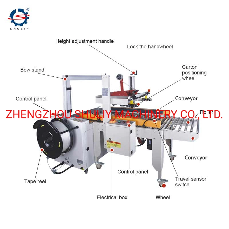 Automatic Packaging Cartons Sealing Machine Sealer Strapping Machine