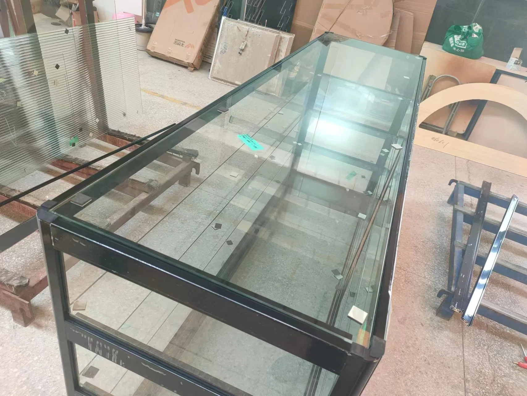 Ladder Glass Collapsilbe Foldable Drug Show Display Case Cabinets Aluminum Metal Multi-Level Multi-Shelf Showcase