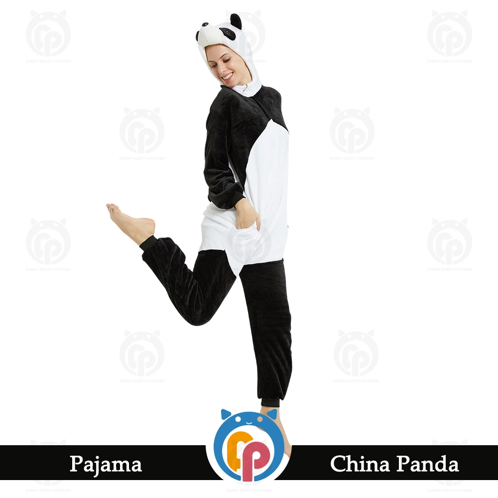 2022 Factory Direct Sale Panda Costume 100% Polyester Flannel Cosy Full Sleeve Stock Garment