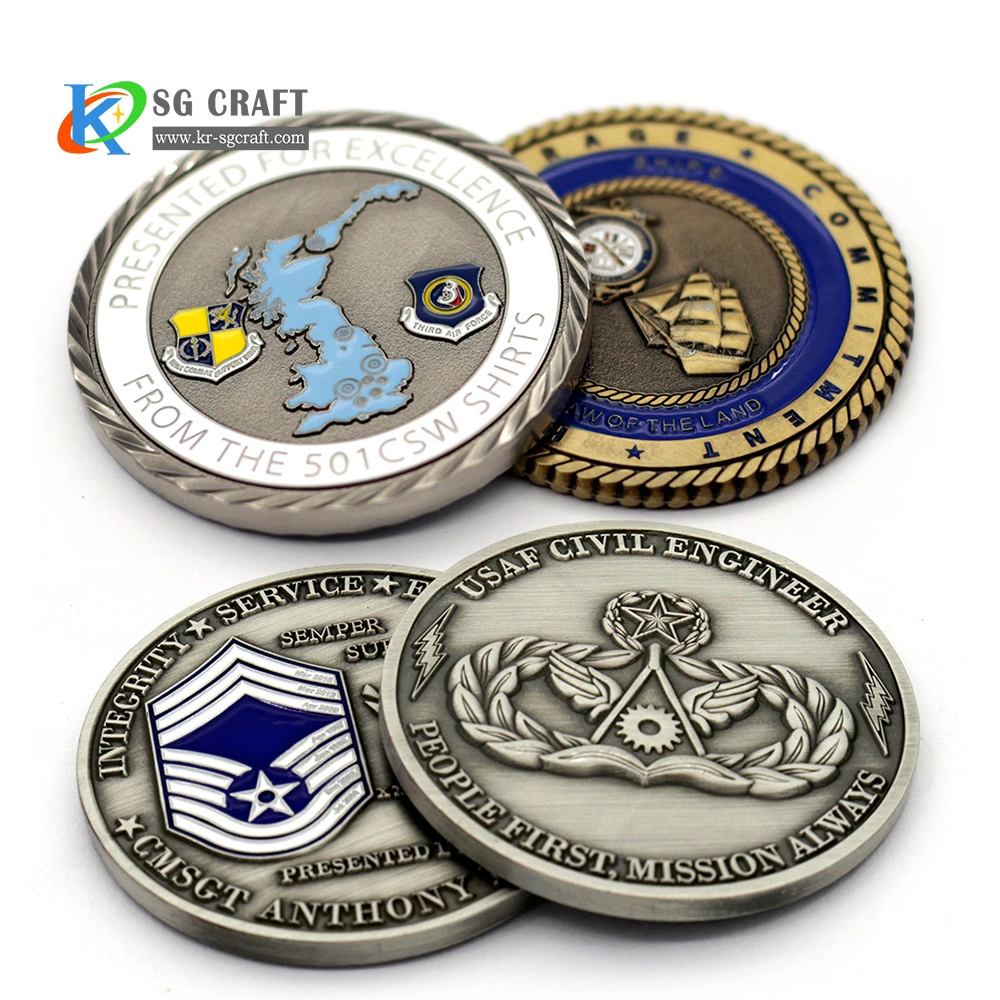 High quality/High cost performance  Custom Made Metal Charm Zinc Alloy Antique Nickel Plated Euro Collectible Mini Sport Medal Coin with Display Box Christmas Gifts Badge