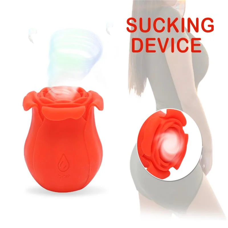 Rose Flower High Quality Rose Shaped Female Sex Toy Silicone Vibrating Sucking Vibrator