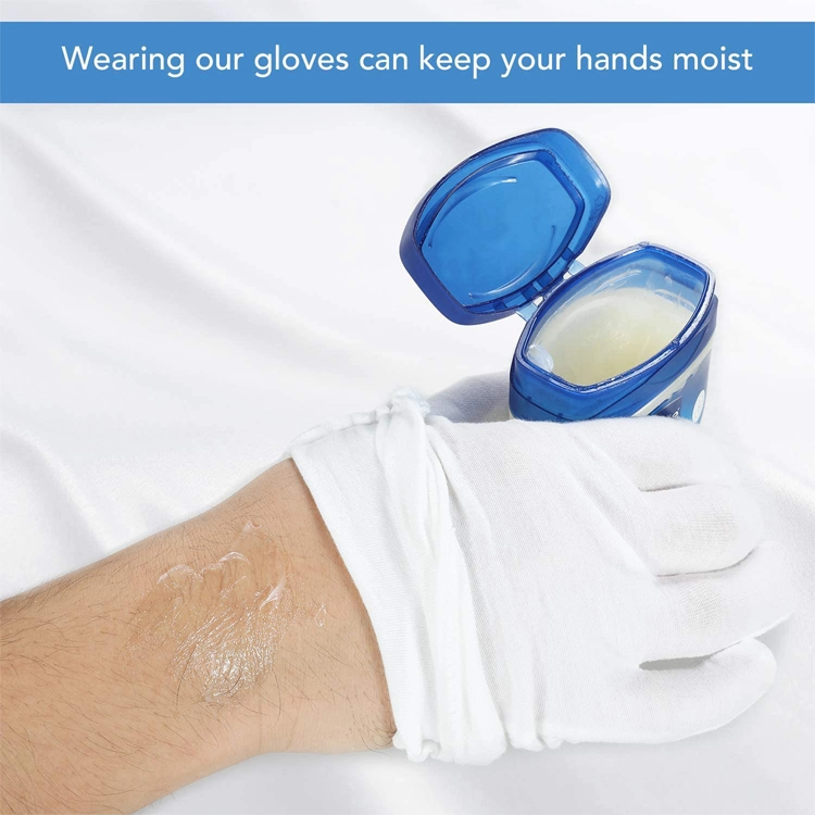 Dry Skin Eczema Moist Thin White Inspection Cotton Gloves