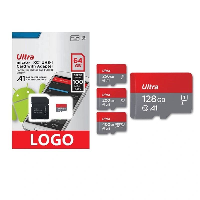 Carte mémoire True Capacity Memoria SD Card logo personnalisé TF Disque de gros de carte mémoire Flash personnalisée de 256 Go de kart