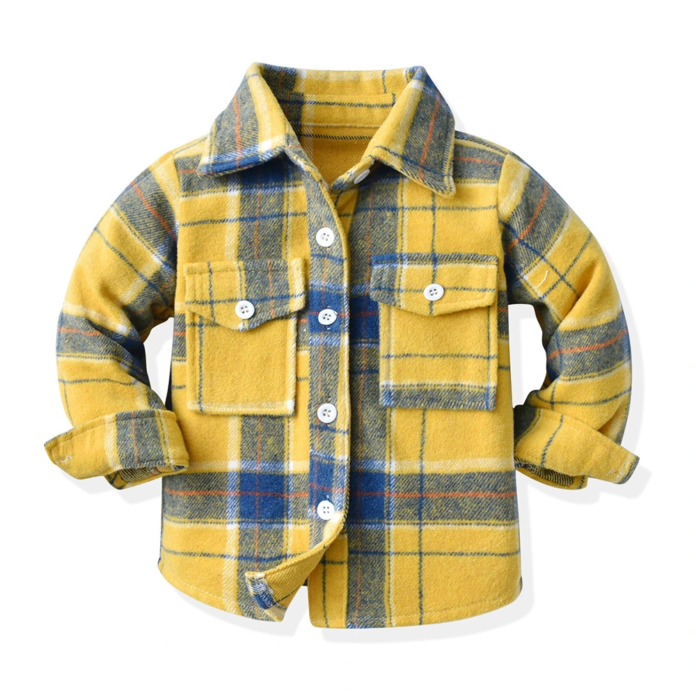 Winter Fleece Children Clothing Spring and Autumn Plaid Shirt for Older Kids Winter Warm Kids Clothes Plaid Blouse Fleece Blouse Boy Fleece Jacket OEM ODM