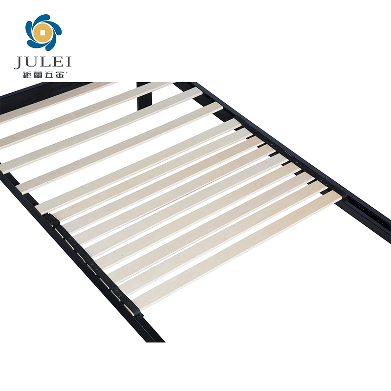 Madera Slat Metal cama Marco Ahorro de espacio Casa dormitorio Muebles Camas de madera para niños