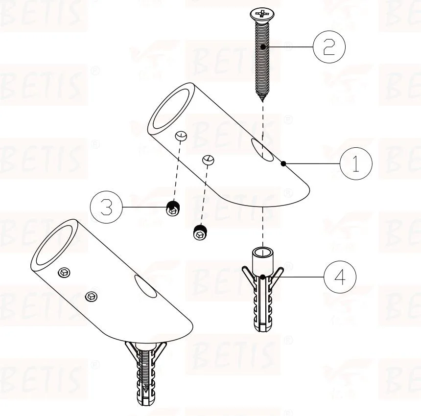 Shower-Glass Hardware Accessories 45 Degree Solid Stainless-Steel Support Bar Fitting Wall-Mount Connector