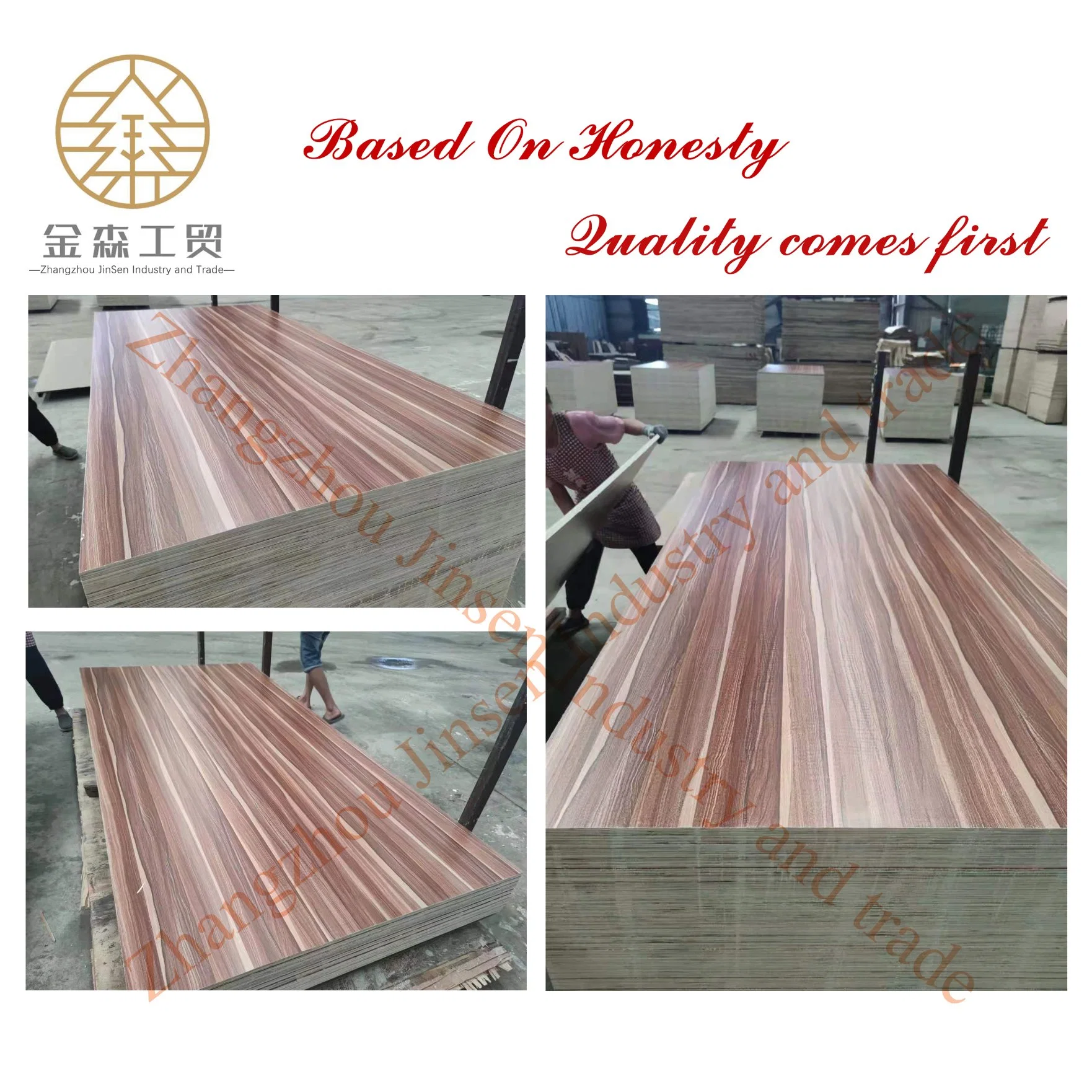 Melamine Faced Plywood Full Core Wood Grain Color for Furniture