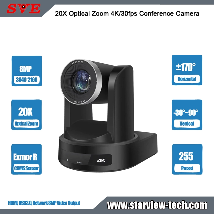 20X Zoom 4K/30fps HDMI/USB3.0 Network Conference IP PTZ Camera