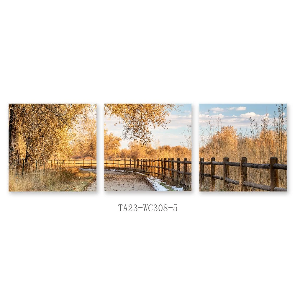 Best Selling 3 Panels Autumn Leaves Photo Designs Art Painting for Sale Modern Wall Paintings Multi-Panel Canvas Wall Art