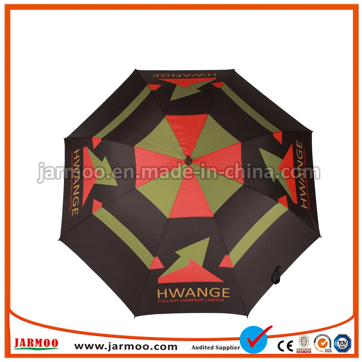 Custom Design Promotional Windproof Auto Open Golf Umbrella