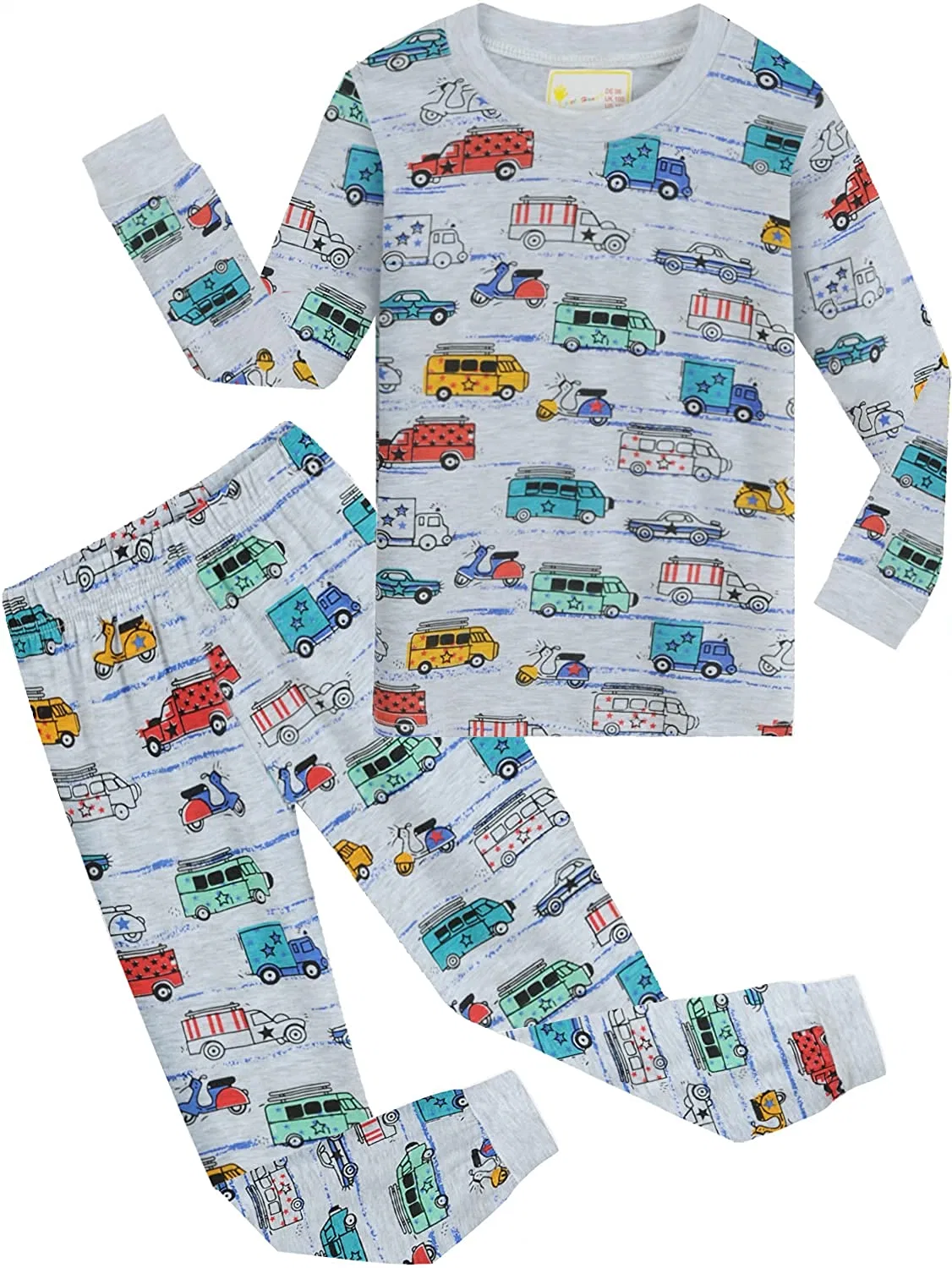 Toddler garçons Pyjama Coton de Monster Truck Kids 2 morceau de DINOSAURES VÊTEMENTS VÊTEMENTS DE NUIT définit Peignoir de chariot