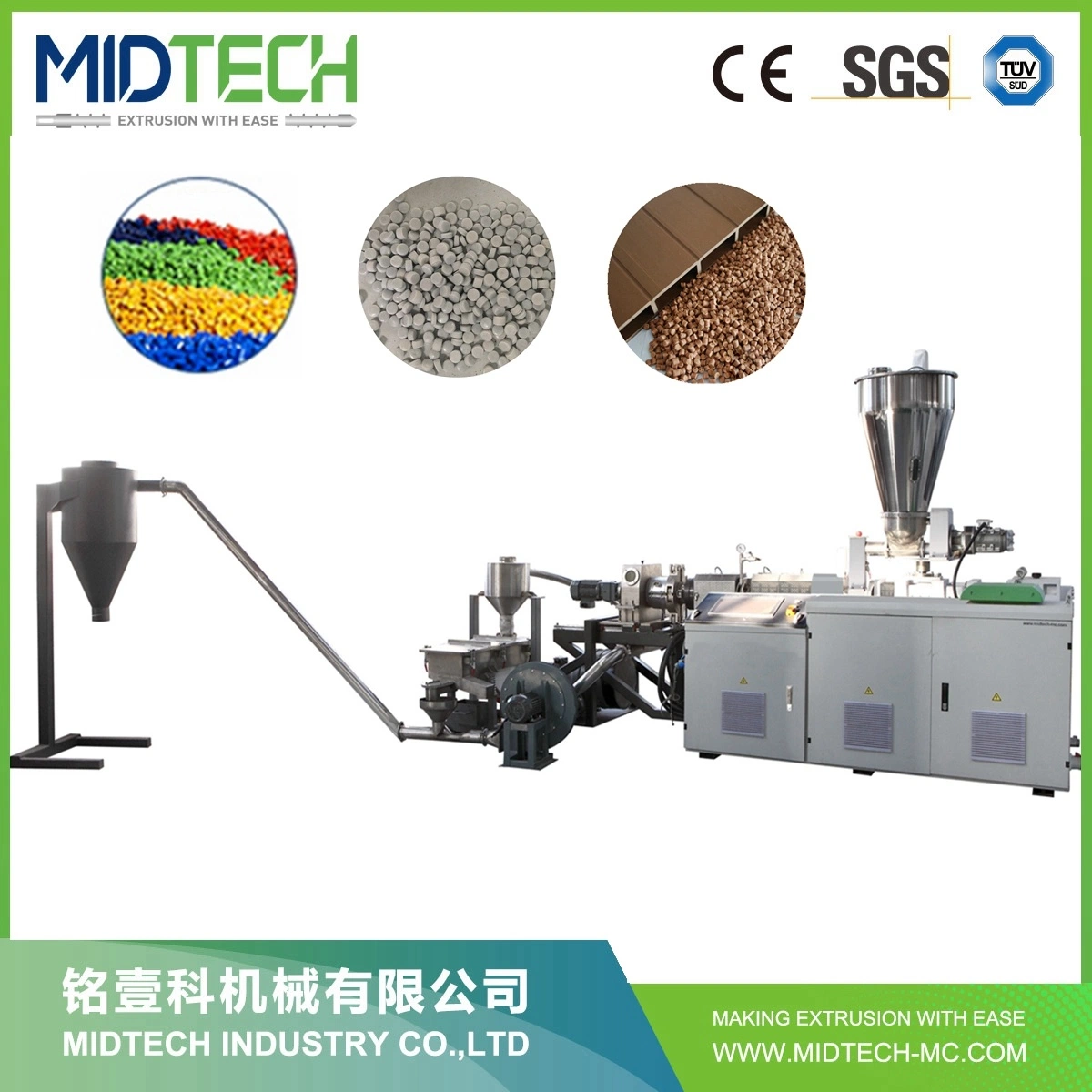 New Design PE HDPE Plastic Pelletizing Machine Pelletizer Granulator Cutter Granules Production Line