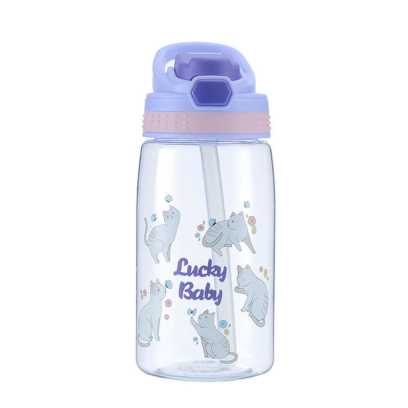 Copos criativos Cartoon para bebé com copo para criança com água Palhetas com garrafas de água à prova de fugas Copos portáteis para crianças para exteriores