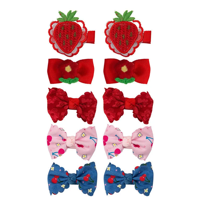 Dessin animé pinces à cheveux en crochet en maille de forme de crochet fruit fleur bec de canard animal Pince barrettes serre-tête enfants ensemble de goupilles en U pour enfants