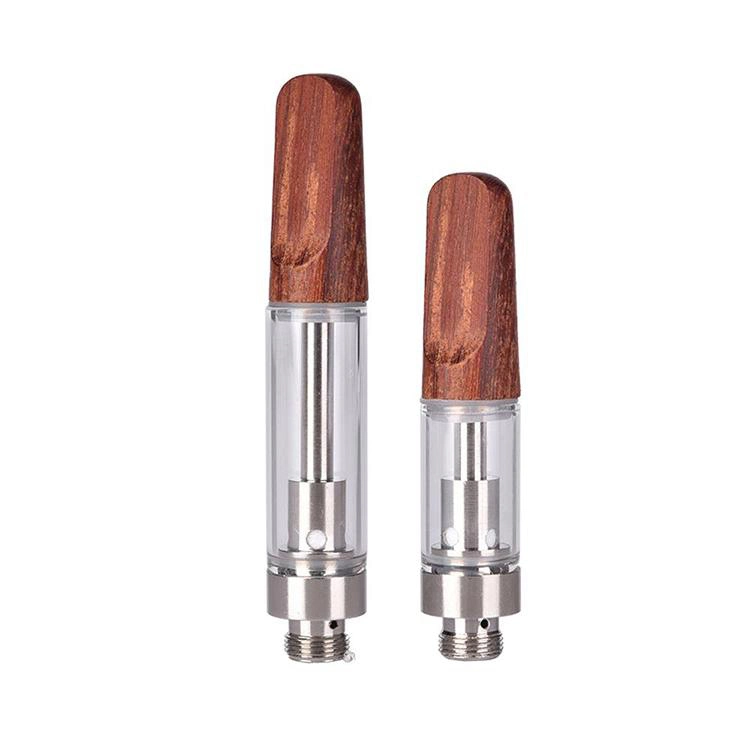 Wholesale Wood Drip Tip Cartomizer Cartridge 0.5ml/1.0ml Tank Capacity Thread in 510 Battery Vape Cartridge Disposable Vape Pen