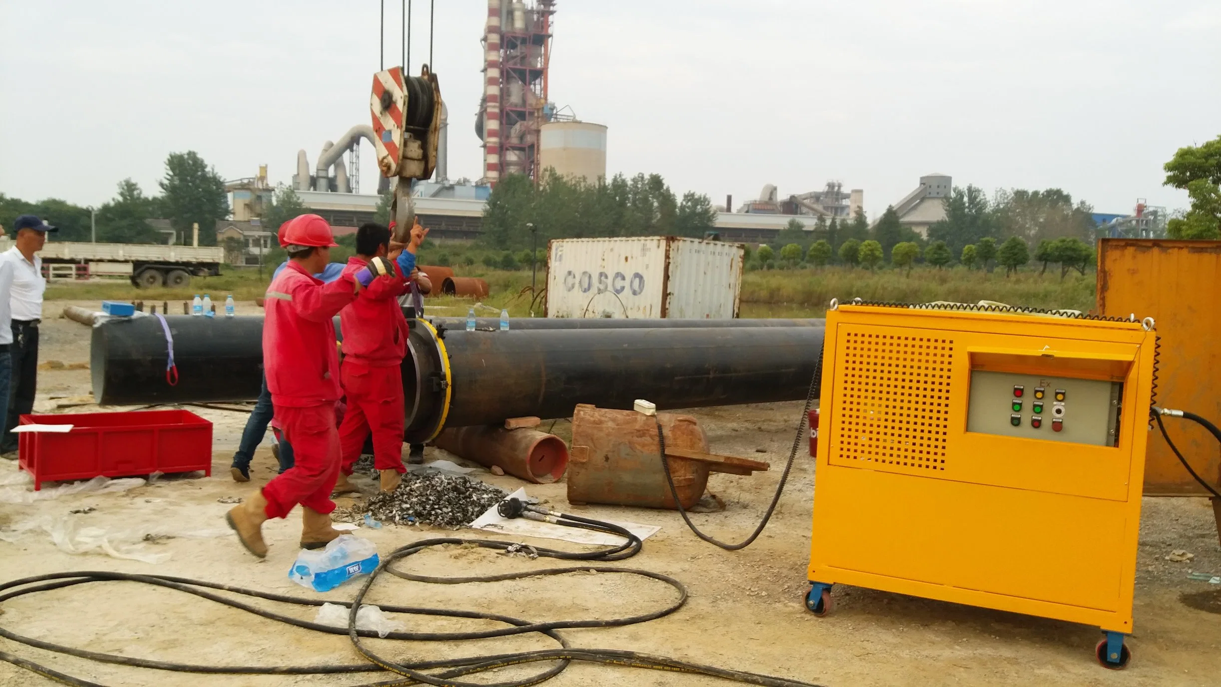 El tubo de oleoducto metálica de acero frío de corte y biselado máquina hidráulica