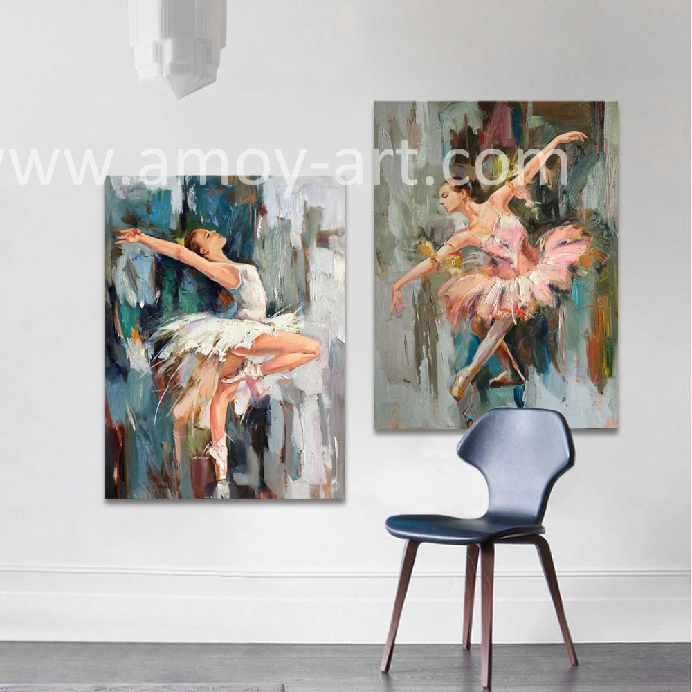 Hand Painted Impressive Ballet Dancer Oil Paintings for Wall Decor