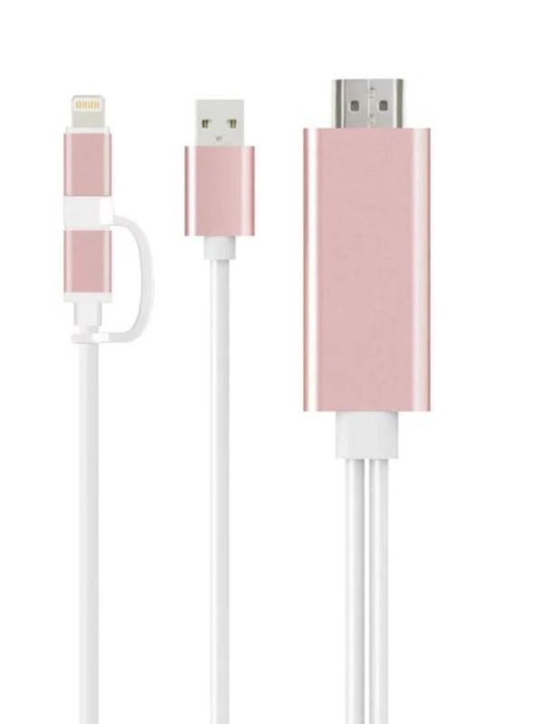 2 in 1 Micro USB Lightning auf HDMI Konverter