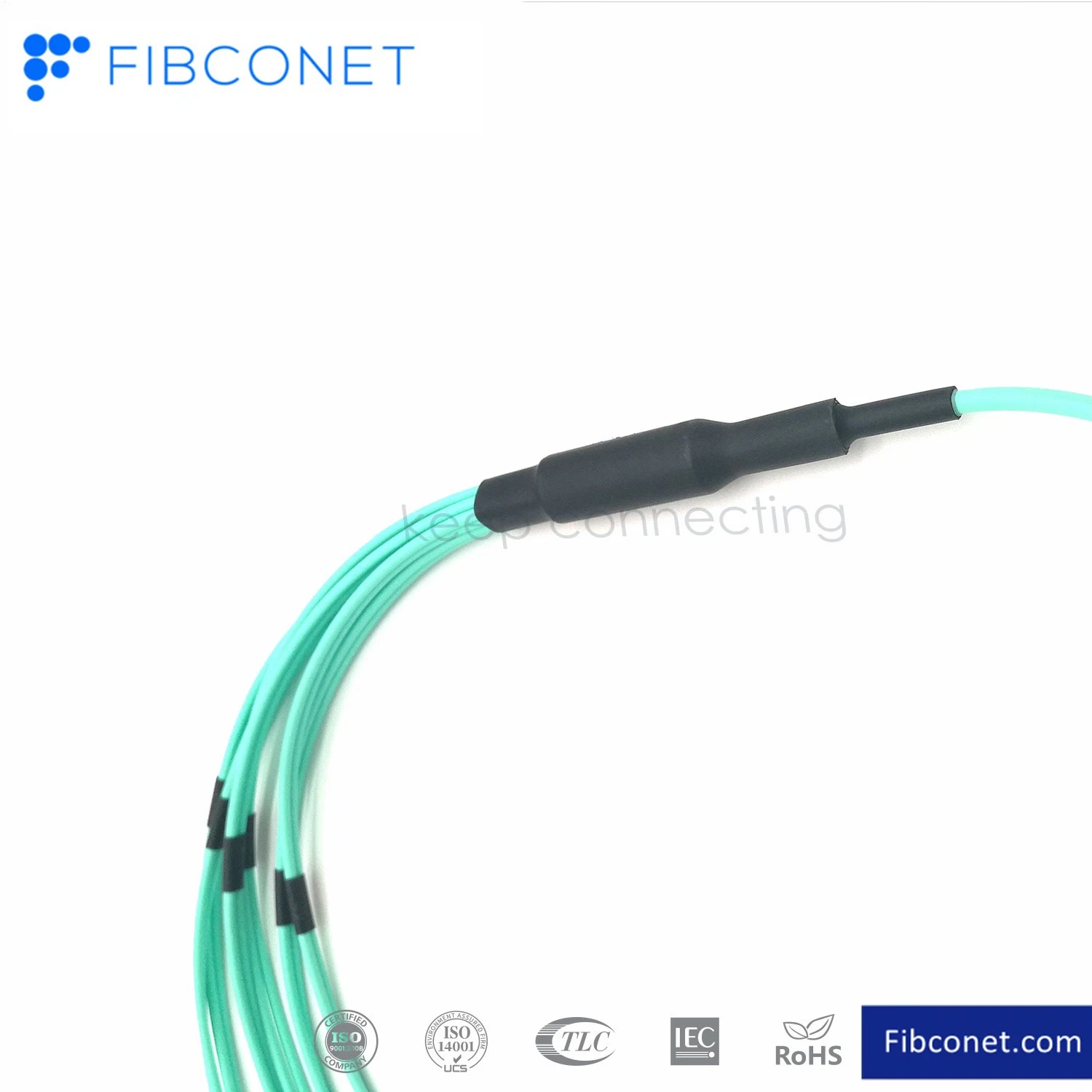 وصلة مرور متعددة الأغراض ضوئية من الألياف الضوئية ذات القلب FTTH Blue 1X12 إلى LC كبل توصيل