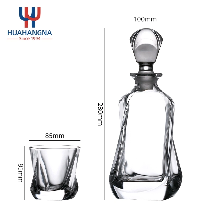 7-Piece 800ml European-Style Lead Free Wine Dispenser Liquor Whiskey Decanter and Glass Set for Alcohol Bourbon Whisky