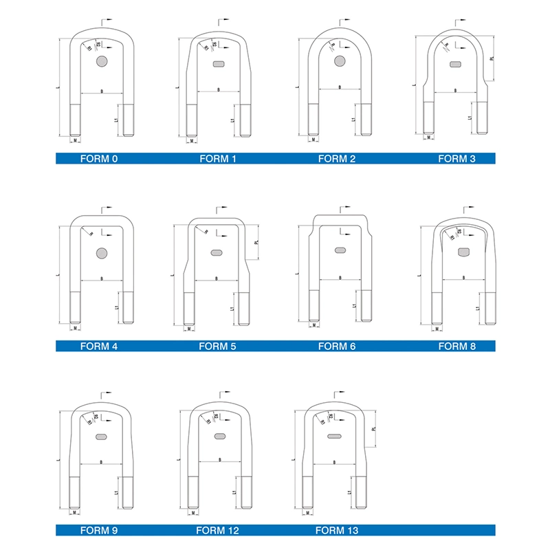 Heat Treated Steel U Bolt Zinc Plated Spring Bolt with Flange Nut