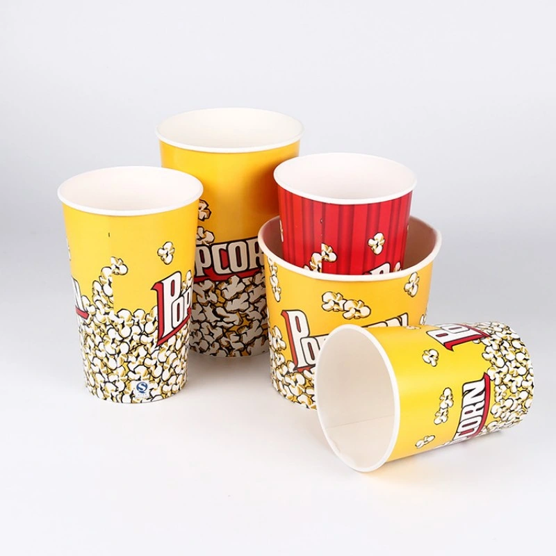 Hot Sale 46oz Paper Popcorn Cup Paper Food Buckets