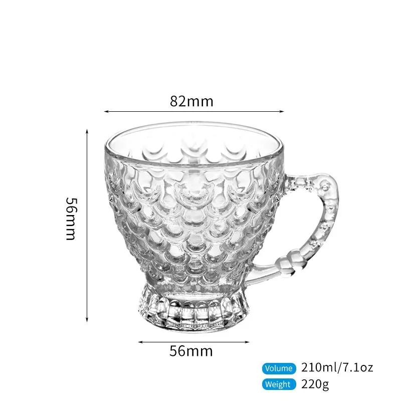 Shunstone Wholesale Unique Custom Glass Coffee Tea Cups Set with Saucers