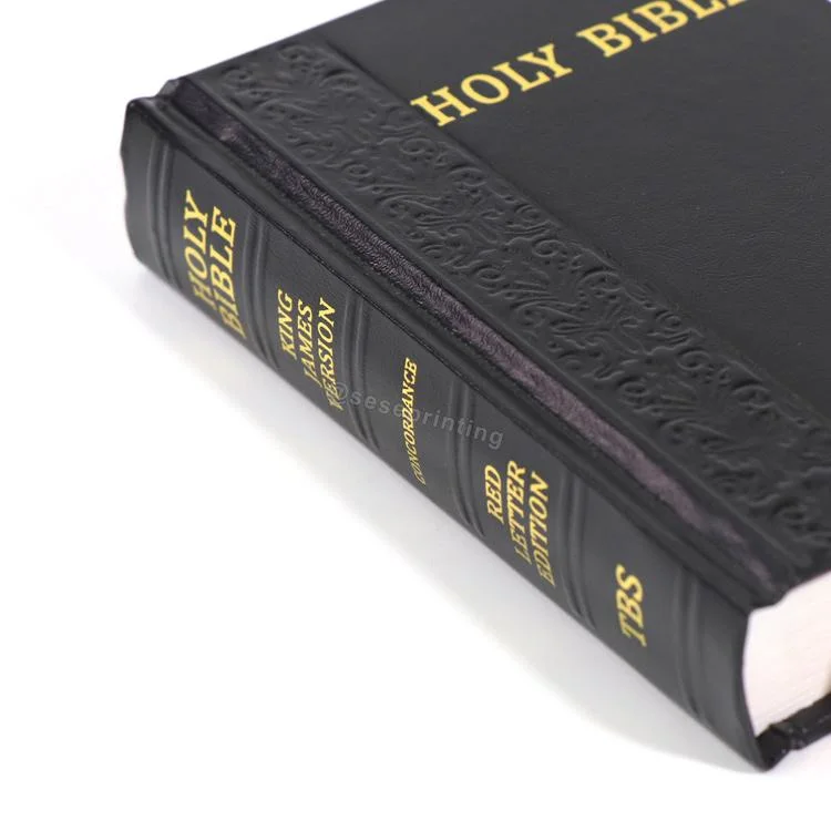 Custom Books on Demand Full Color High quality/High cost performance  Leather Cover Hardcover Case Bound Holy Bible Book Printing