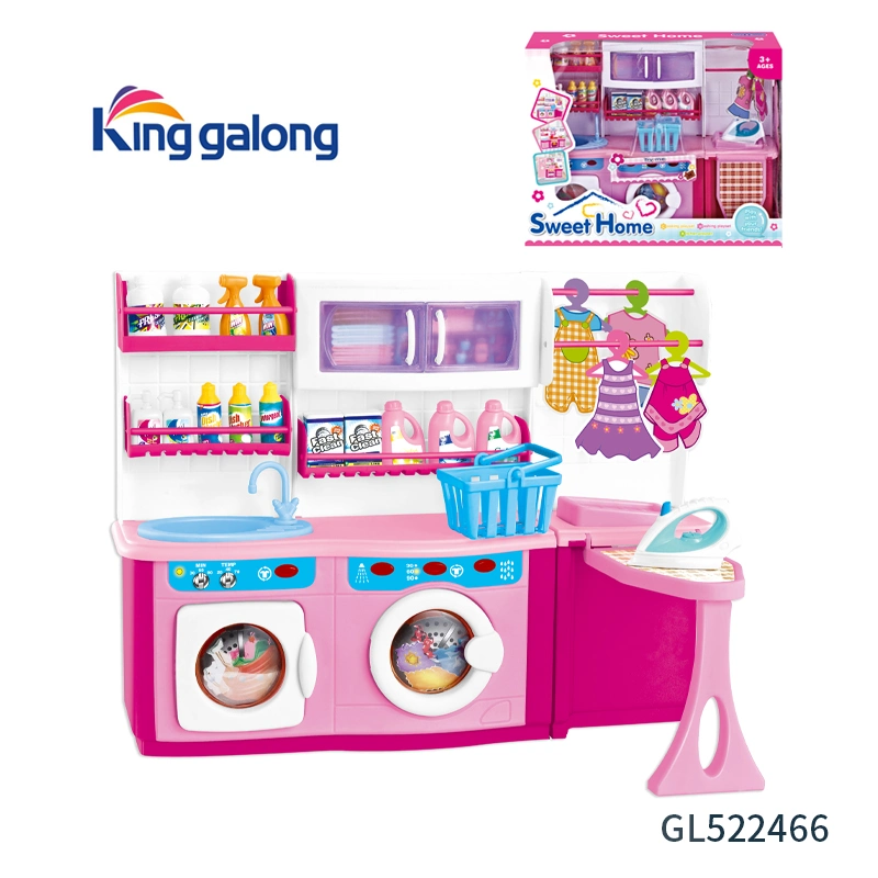 Mini Fashion Functional L Refrigerator Toy Kitchen with Music Light