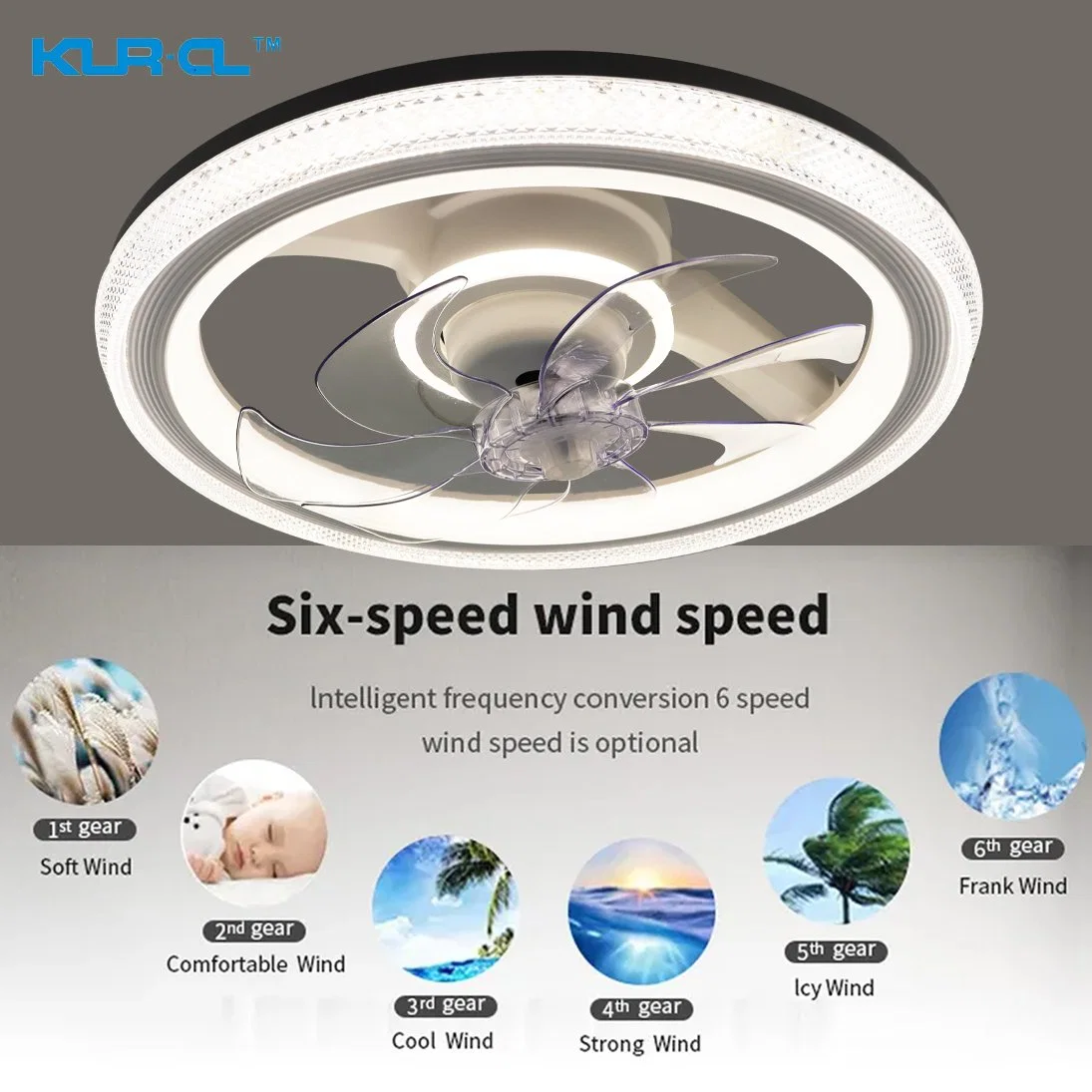 Flush Mounted Milky White Low Profile Light Dimmable Acrylic Housing Blue Tooth Music IR-Remote Control Energy Saving Ceiling Fan Light