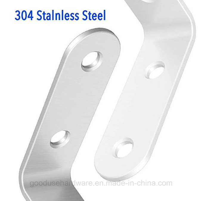 Corner Brace 1 9/16 X 1 9/16 Inch, Shelf Corner Brackets Stainless Steel with Screws, Right Angle L Bracket Fastener for Furniture Wood