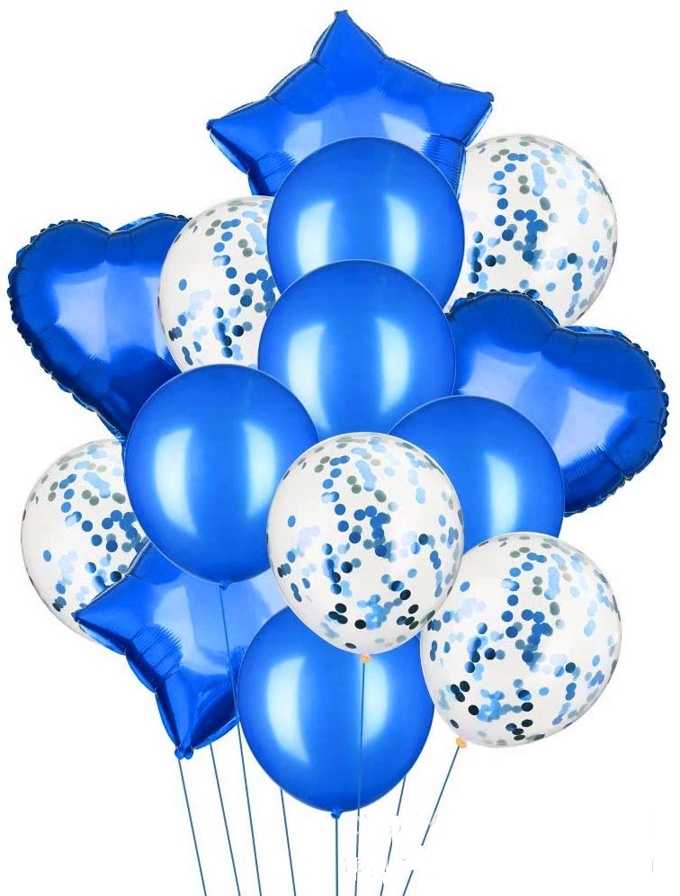 14 peças de látex Confetti Balloons com folha para decorações para festas Wbb14502