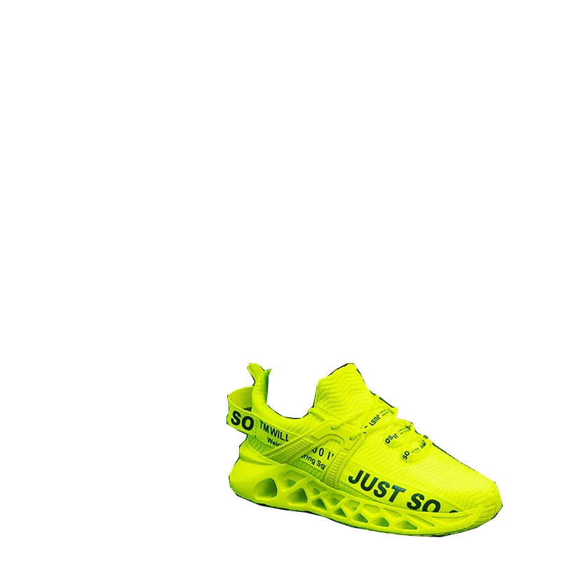 Cushioned Outdoor Running Footwear Leisure Sports Shoes Fluorescent Green All Match Breathable Men's Shoes