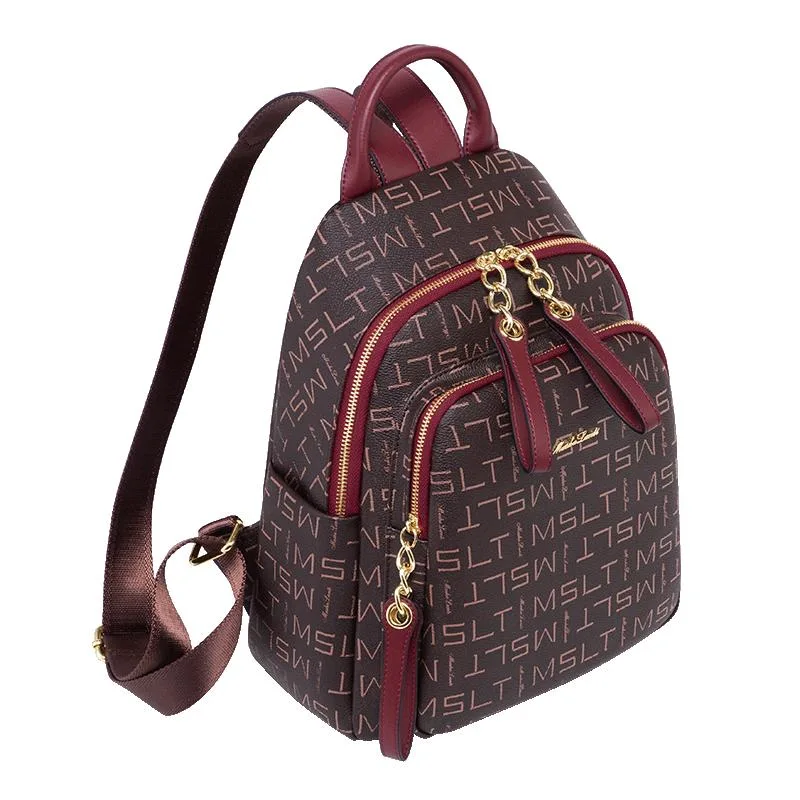 2022 New High Quality Wholesale Women&prime; S Printed PU Leather Leisure Fashion School Backpack Bag