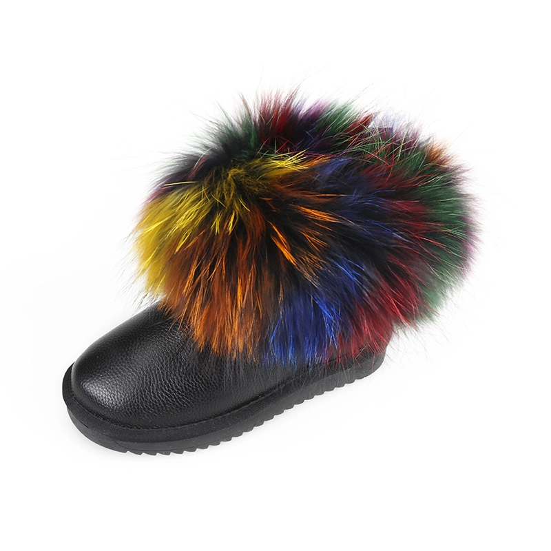 Hot Sale New Design Women Flurry Raccoon Fur Winter Outdoor Boots