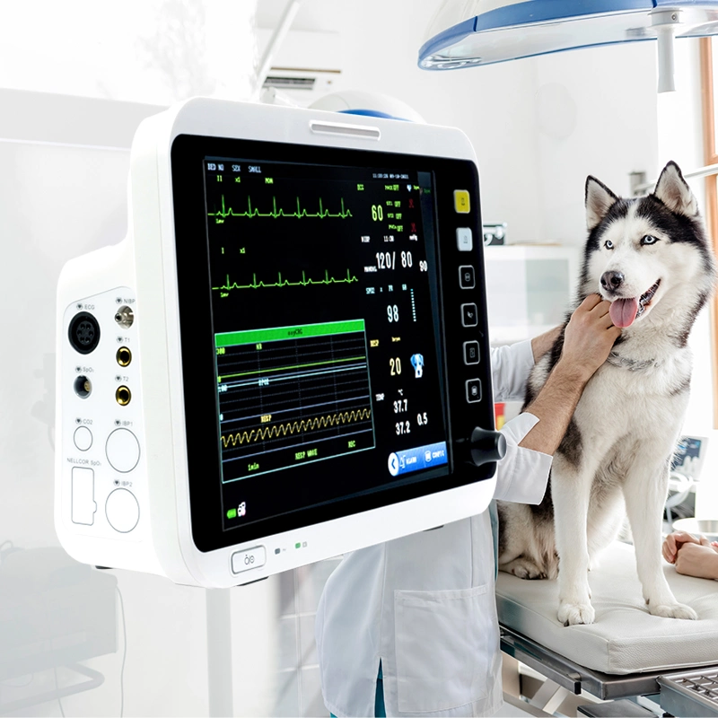 Instrumentos de equipamento veterinário de 12 polegadas Soymed Animais portáteis multiparamétricos veterinários Monitor para Vet