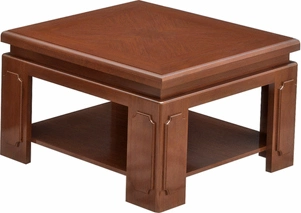 Luxury Polished Square Wooden Small Office Coffee Table (HY-401-2)