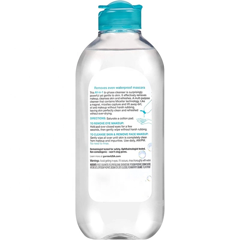 OEM de etiqueta privada de la piel sensible maquillaje seguro remover el agua Micellar suave purificar el agua de limpieza