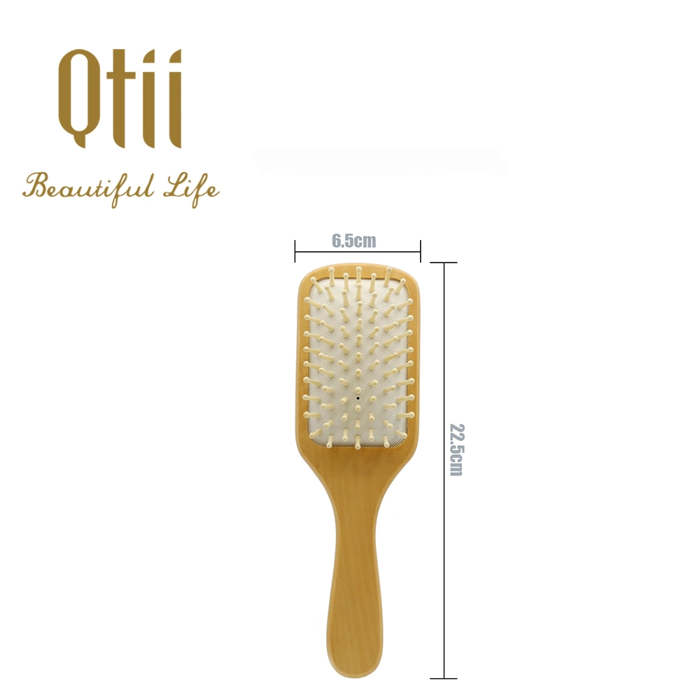 Natural Paddle Massage Wooden Brush with Air Cushion and Wooden Bristle