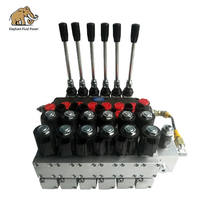 Durable Directional Control Valve 6 Levers Double Effect 1/2&prime; &prime; 3/8 " 80 Lt