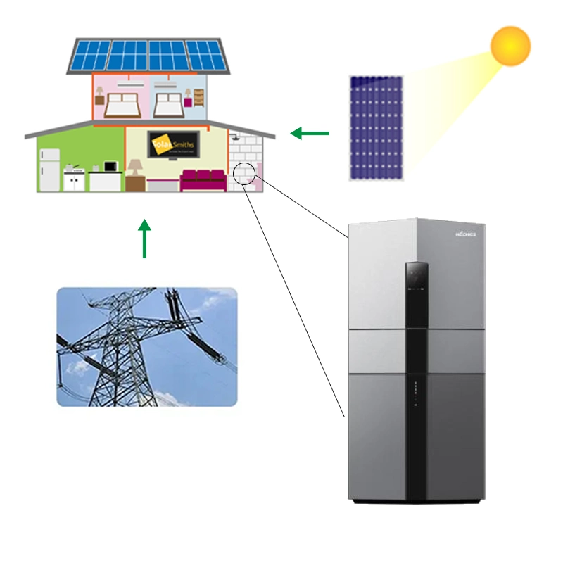 Batería de ión litio Hiconics 5kwh 5kw de energía solar sistema inversor híbrida de la batería de almacenamiento para el hogar