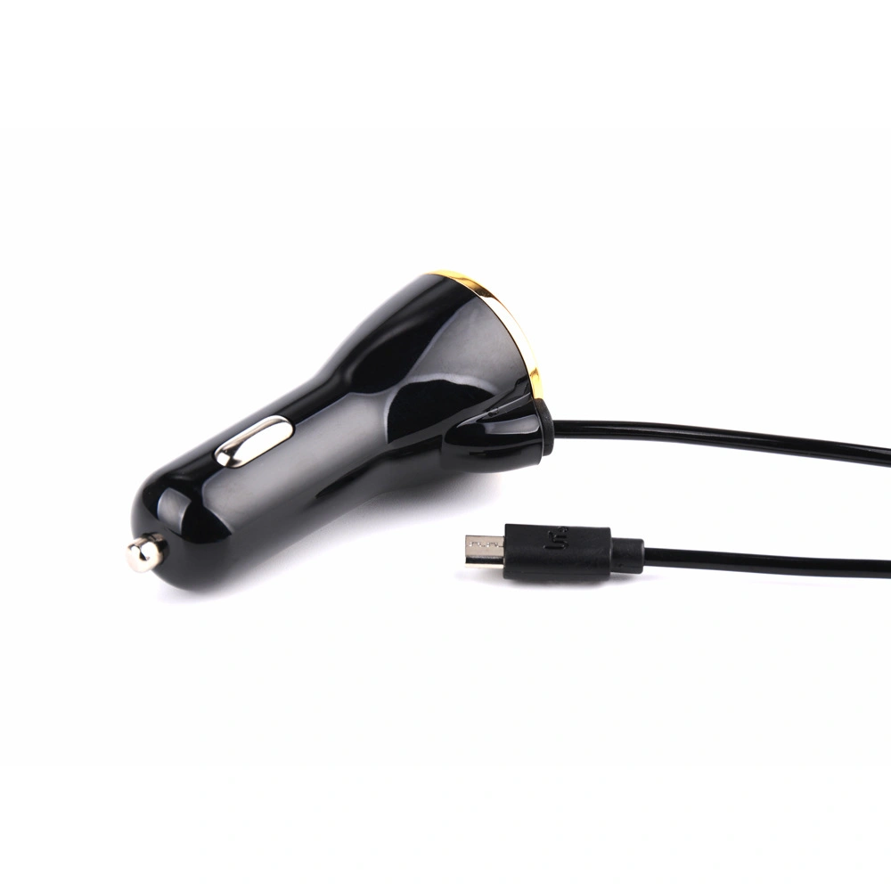 2.4A Universal Car Charger with Charger Cable for iPhone 5/6/7