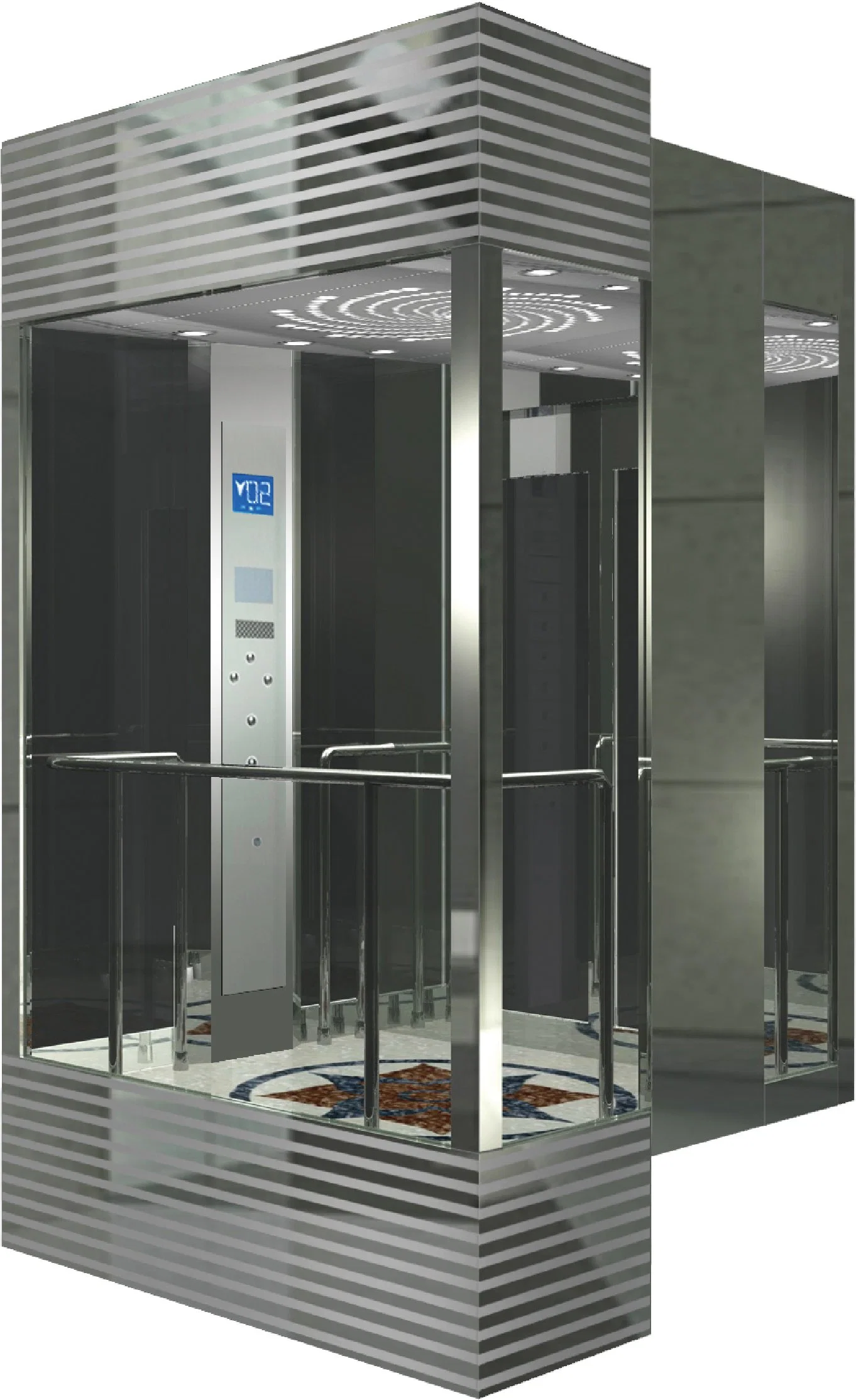 1000kg 13 Persons Full Glass Sightseeing Passenger Elevator