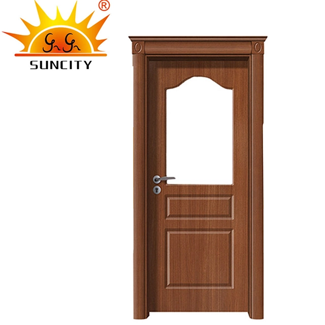 Popular Wooden Main PVC Bathroom Door with Glass Price (SC-P150)