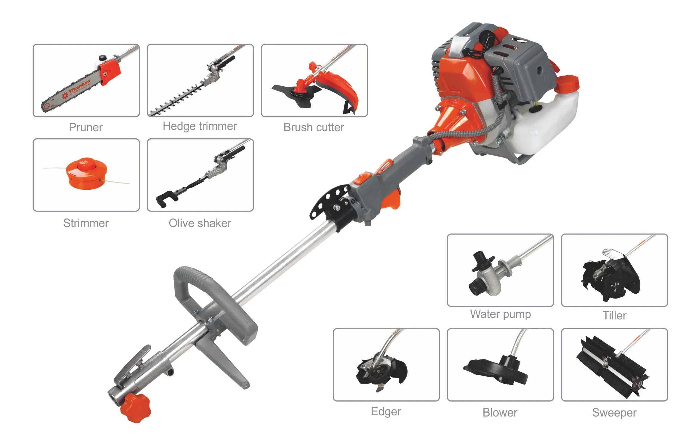 52cc de gasolina de 4 en 1 Jardín Multi-Tools