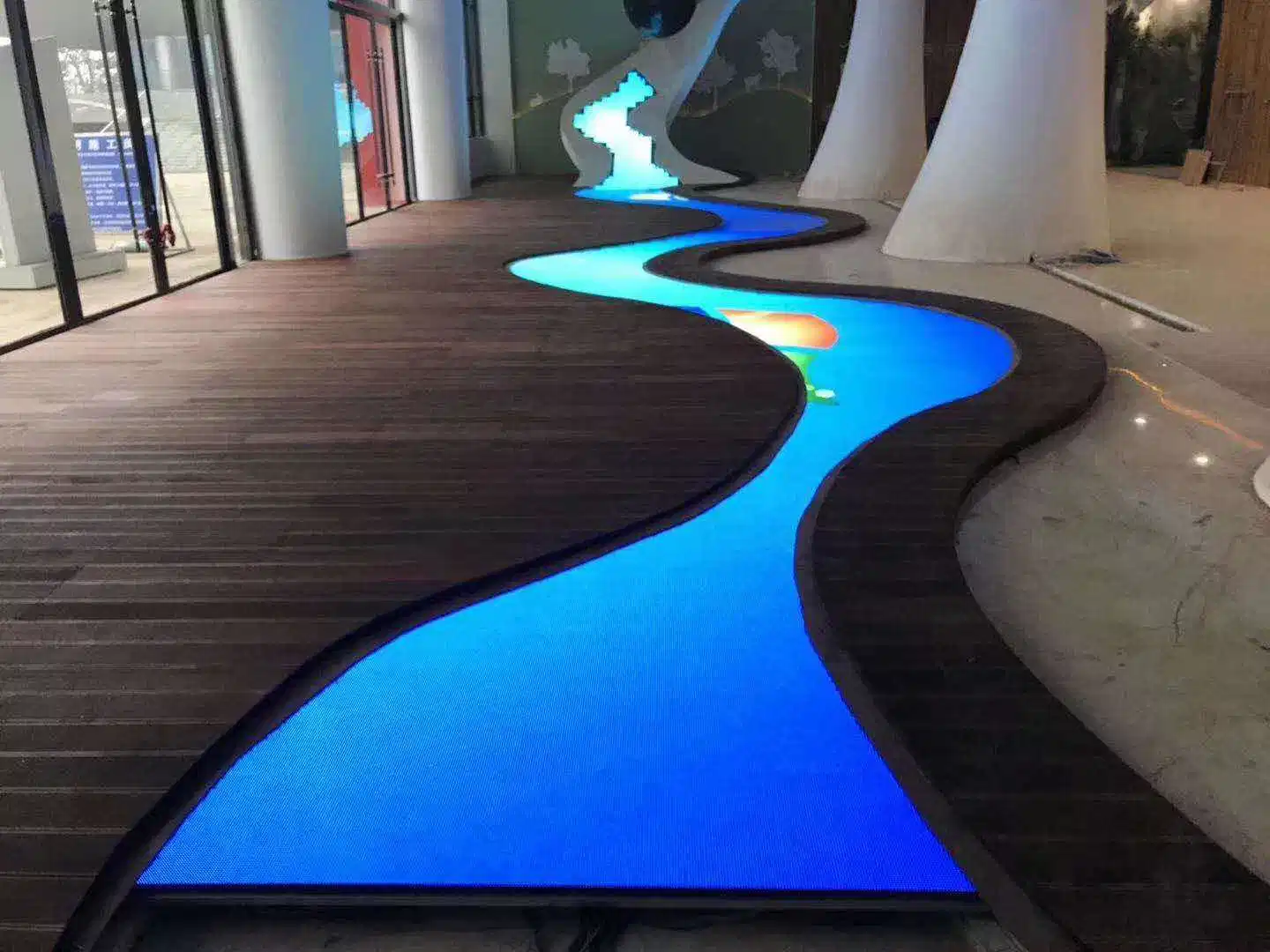 LED Tempered Glass Video Wall Display Interactive The Most Popular Fashionable Walkway