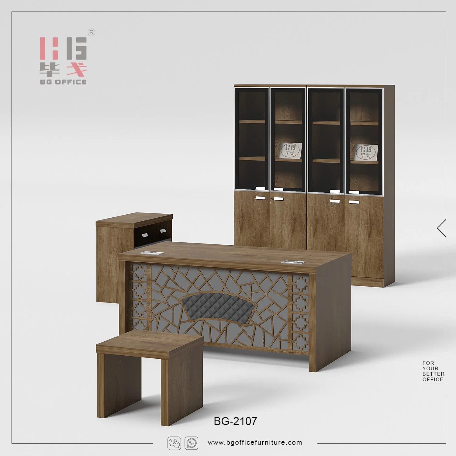 Wholesale/Supplier Manager Executive Office Computer Table Classic Wooden Desk Furniture with CNC Decor