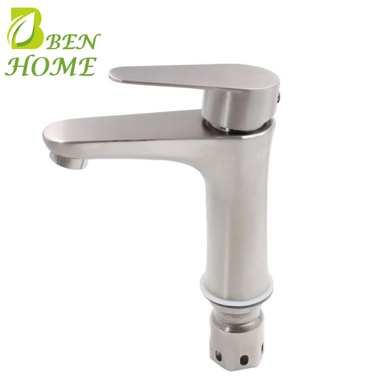 304 Stainless Steel Basin Tap Brushed Finish Stainless Steel Bathroom Faucet Basin Vessel Mixer Tap