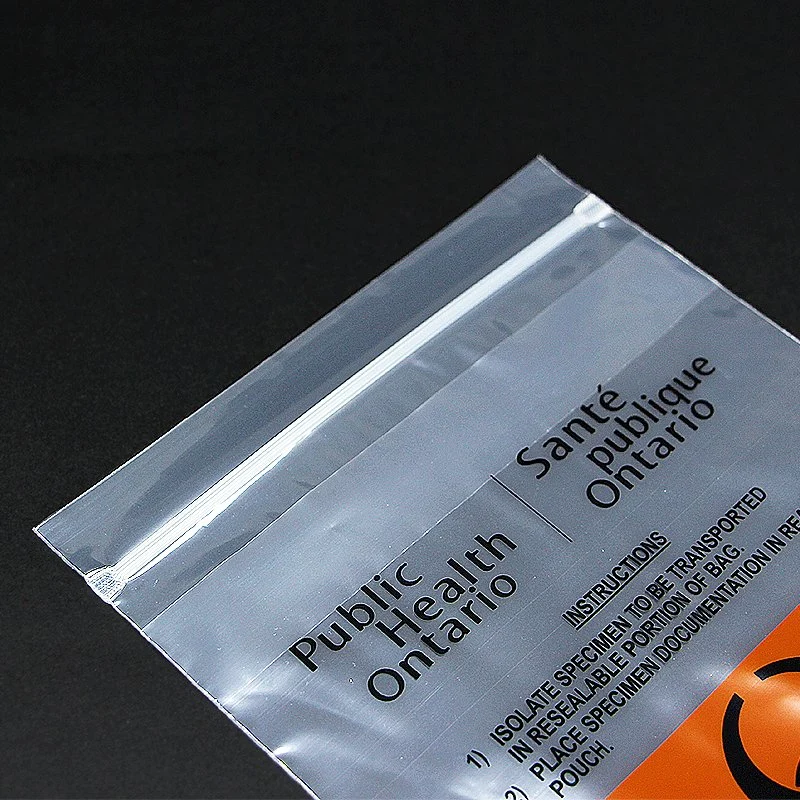 Triple Medical Un3373 Transparent Transport 95kpa Absorbent Sealed Zip Specimen Collection Bag with Pouch