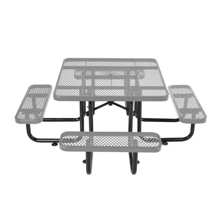 OEM 46" Square Expanded Table and Chair Set Garden/Outdoor Camping Dining Metal Steel Thermoplastic Picnic Table